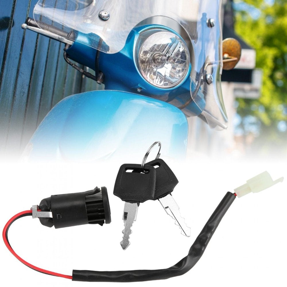 Haofy 2 Pcs Ignition Switch Lock, Ignition Switch Lock and Key Set for Bike Tricycle Electric Scooter Accessories Replacement