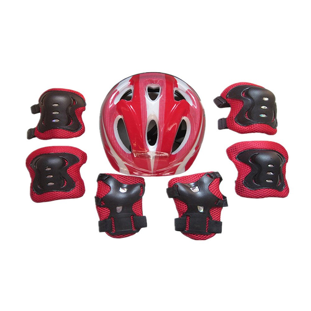 Peyakidsaa 7PCS Toddler Girls Boys Protect Helmet Knee Elbow Wrist Pad Sets for Cycling Skate Bike