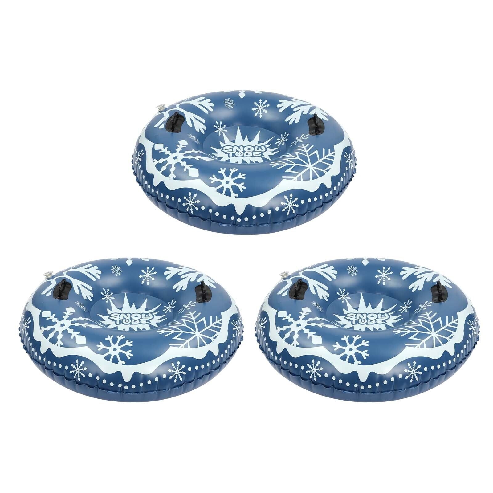 3pcs Snow Sleds for Kids and Adult, PVC Ski Circle, Inflatable Sled 75-100kg PVC Ski Ring 120cm