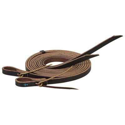 Weaver Leather Dark Oil Turquoise Cross Split Reins
