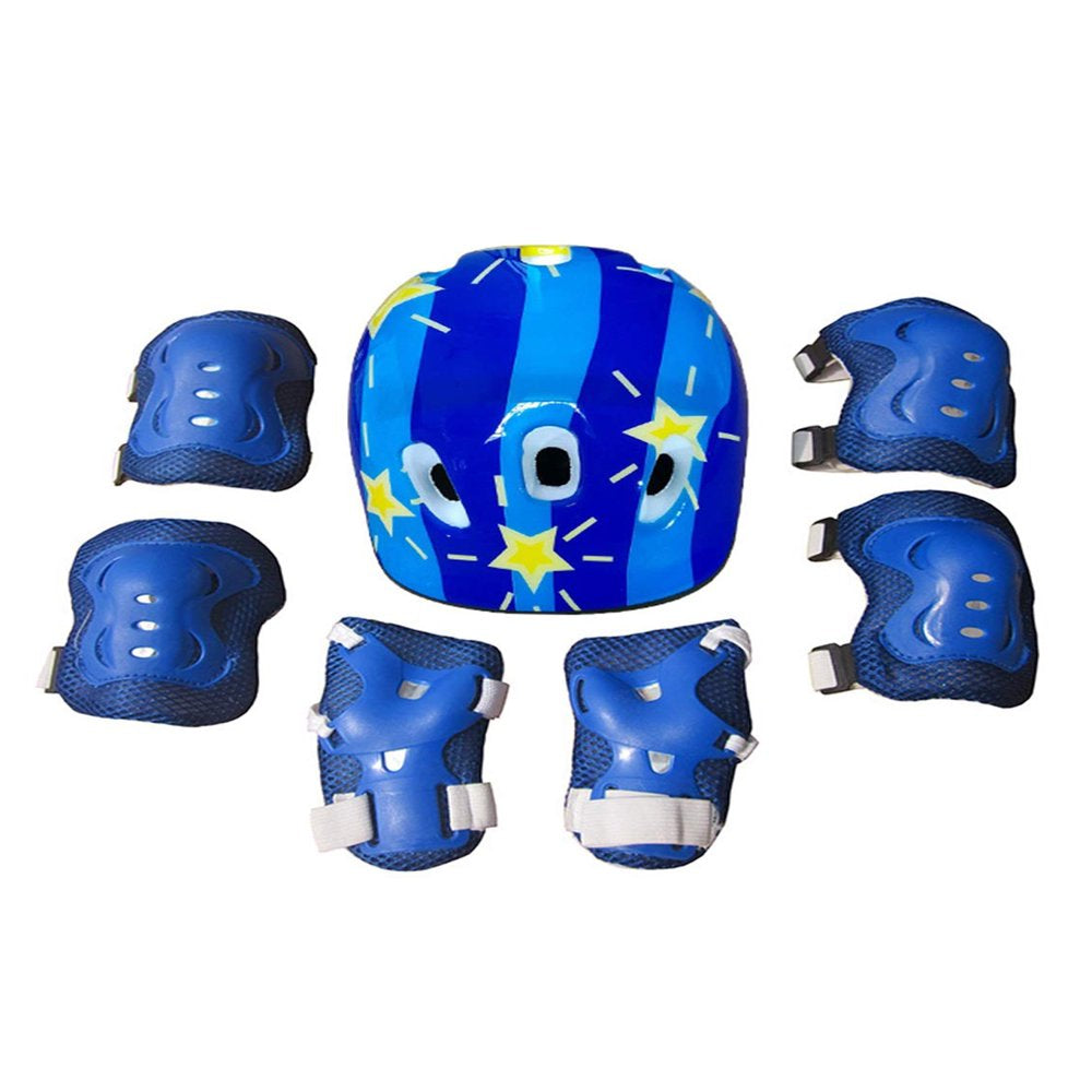 Peyakidsaa 7PCS Toddler Girls Boys Protect Helmet Knee Elbow Wrist Pad Sets for Cycling Skate Bike