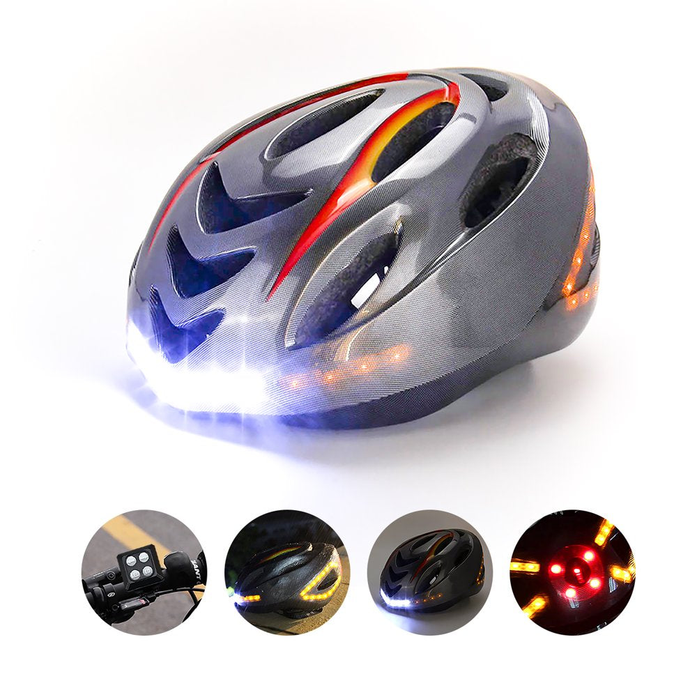 Wisewater 53 LED Lights Bike Helmet with 7 Lighting Modes, Adult Bicycle Helmet for Men and Women, Rechargeable Cycling Helmets with Turn Signal