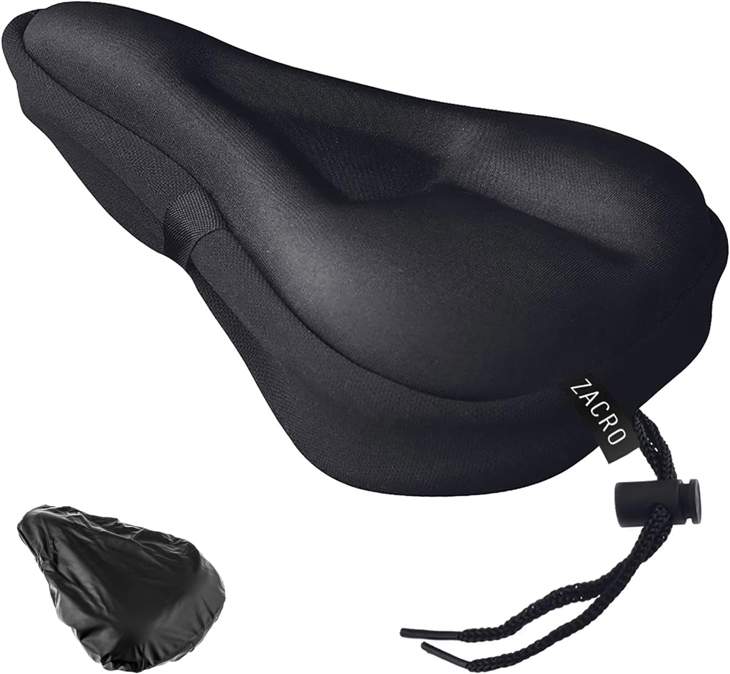 Zacro Bike Seat Cushion - Gel Padded Bike Seat Cover for Men Women Comfort, Extra Soft Exercise Bicycle Seat Compatible with Peloton, Outdoor & Indoor