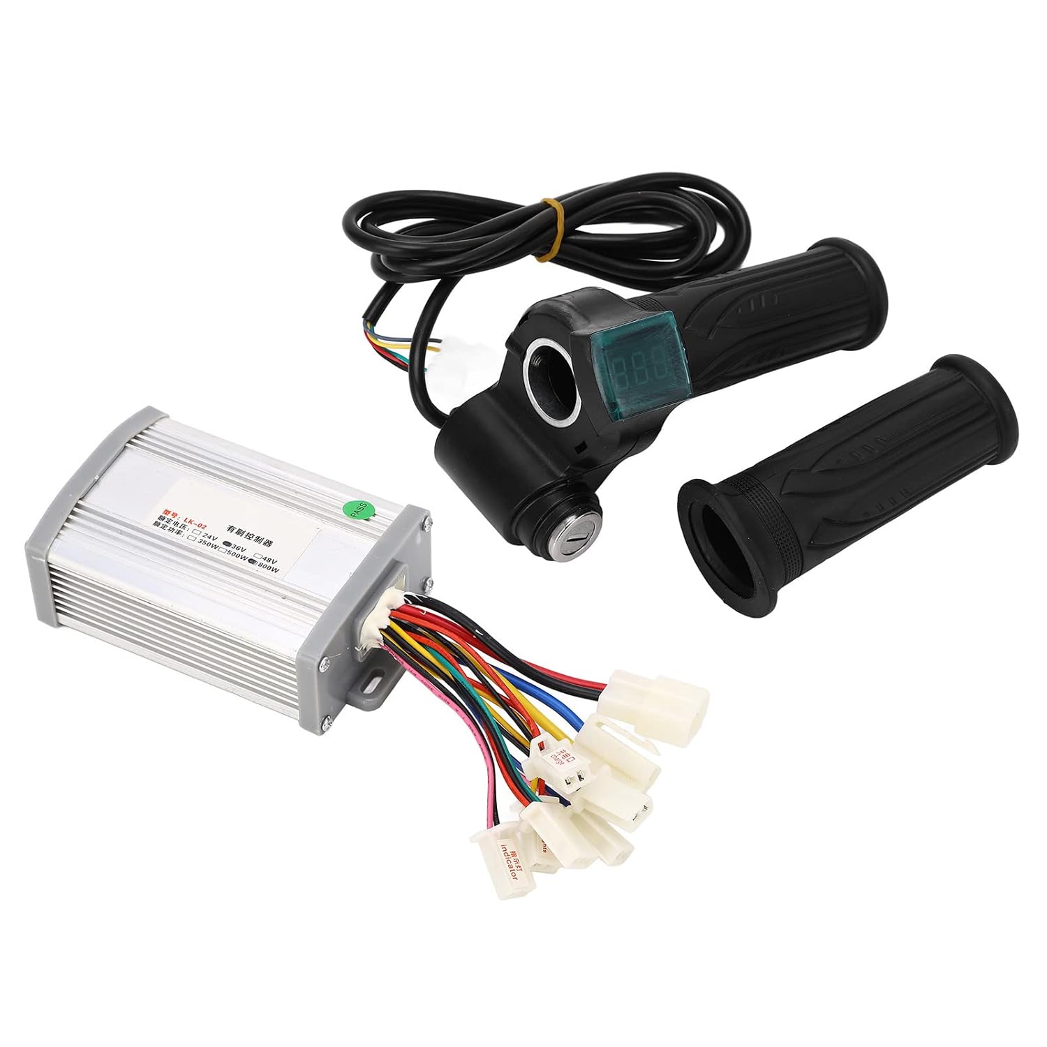 36V 800W Brush Motor Speed Controller, Electric Bike Brush Controller with Throttle Grip, Electric Scooter Motor Controller for E Bike Bicycle DIY Conversion Kit