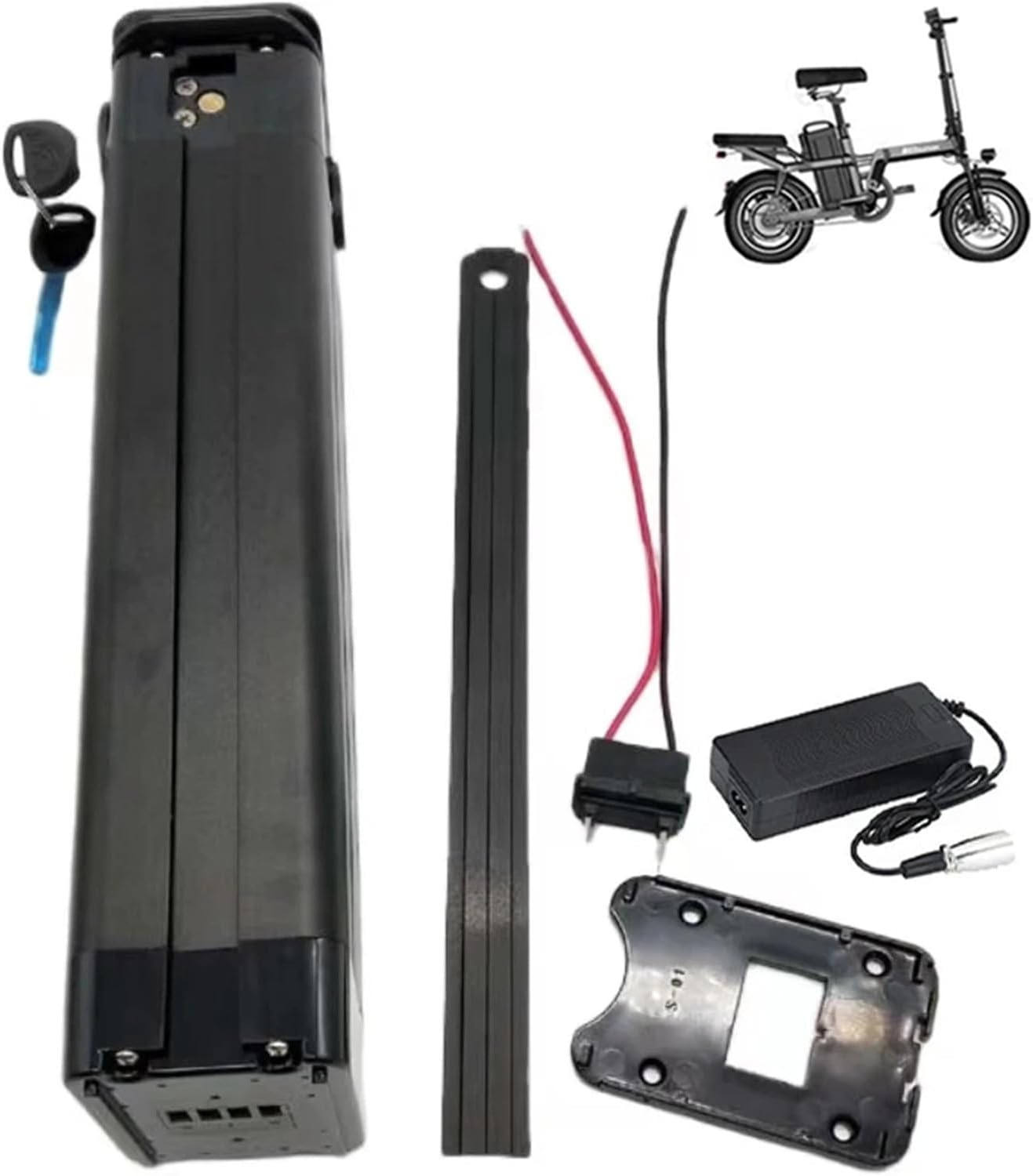 36V/48V Electric Bicycle Conversion Kit Battery,36V/48V 10Ah/13Ah/15Ah/18Ah/20Ah Silver Fish Lithium Battery,with Charger,for 1000W 750W 500W 350W 250W Motor,36v,13Ah