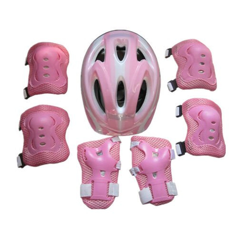 SAYOO 7PCS Toddler Girls Boys Protect Helmet Knee Elbow Wrist Pad Sets for Cycling Skate Bike