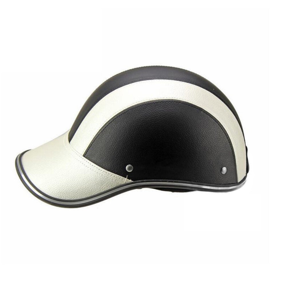 Ame Bike Half Helmet Baseball Cap Bicycle Helmet Quick Release Buckle Cap Hat Helmet ABS Leather Cycling Safety Helmet for Adult Men Women Teens Black