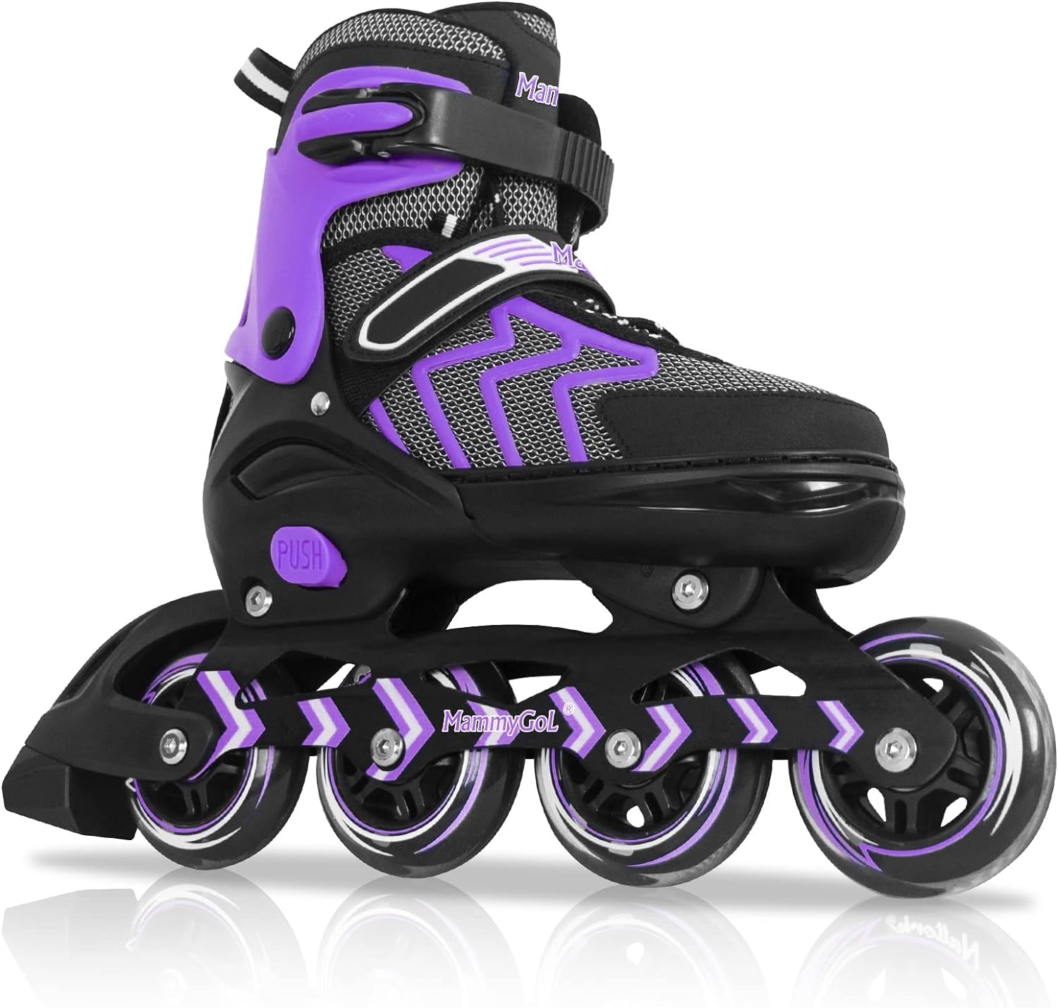 MammyGol Inline Skates for Adults Kids, Adjustable Aggressive Durable Roller Skates with Giant Wheels, High Performance Skates for Men Women Boys Girls