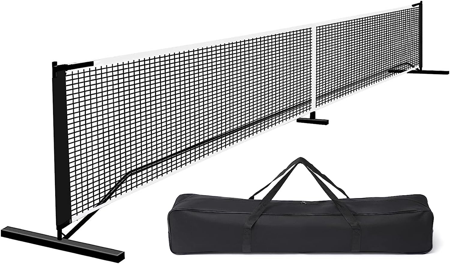 DULCE DOM Pickleball Net Portable Outdoor, 22 FT Pickleball Nets USAPA Regulation Full Size, Pickle Ball Game Net System with Carrying Bag for Driveway Backyards, with Court Marking Kit & Paddles