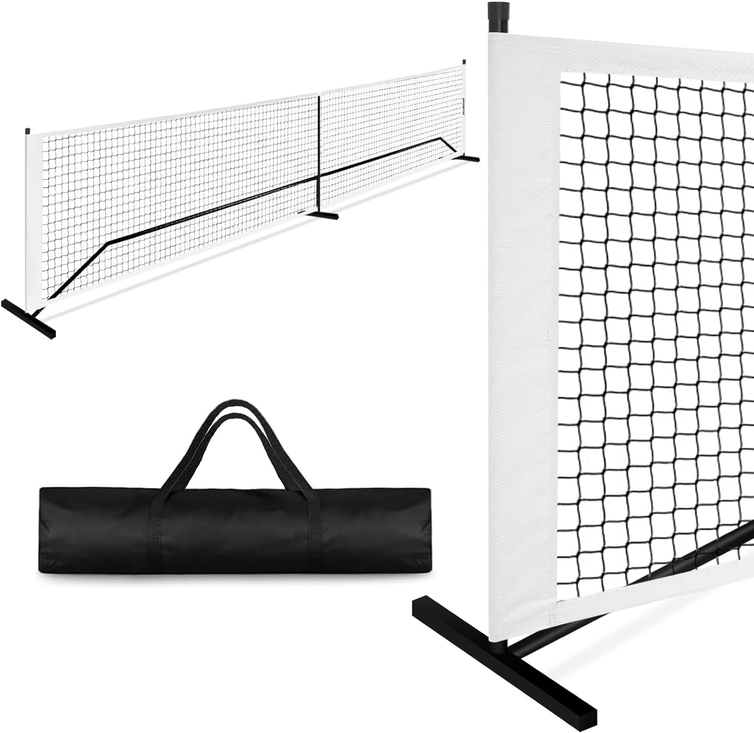 Pickleball Net Driveway Pickleball Nets Portable Outdoor Regulation Size 22FT Pickle Ball Net Set w/ 1 Carry Bag, Durable Frame for All-Weather Resistant Play in Outdoor Indoor Court Backyard