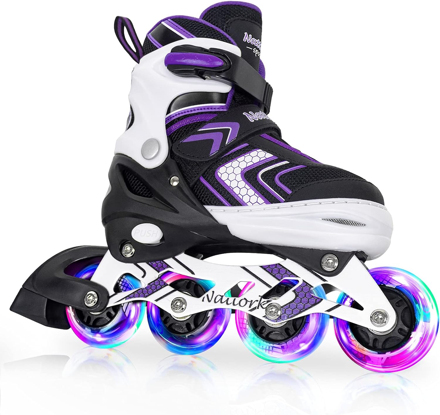 Nattork Adjustable Inline Skates for Kids Girls Boys with Full Light Up Wheels,Safe Durable Inline Skates,Outdoor Beginners Roller Skates for Girls Boys Youth,Birthday Gift
