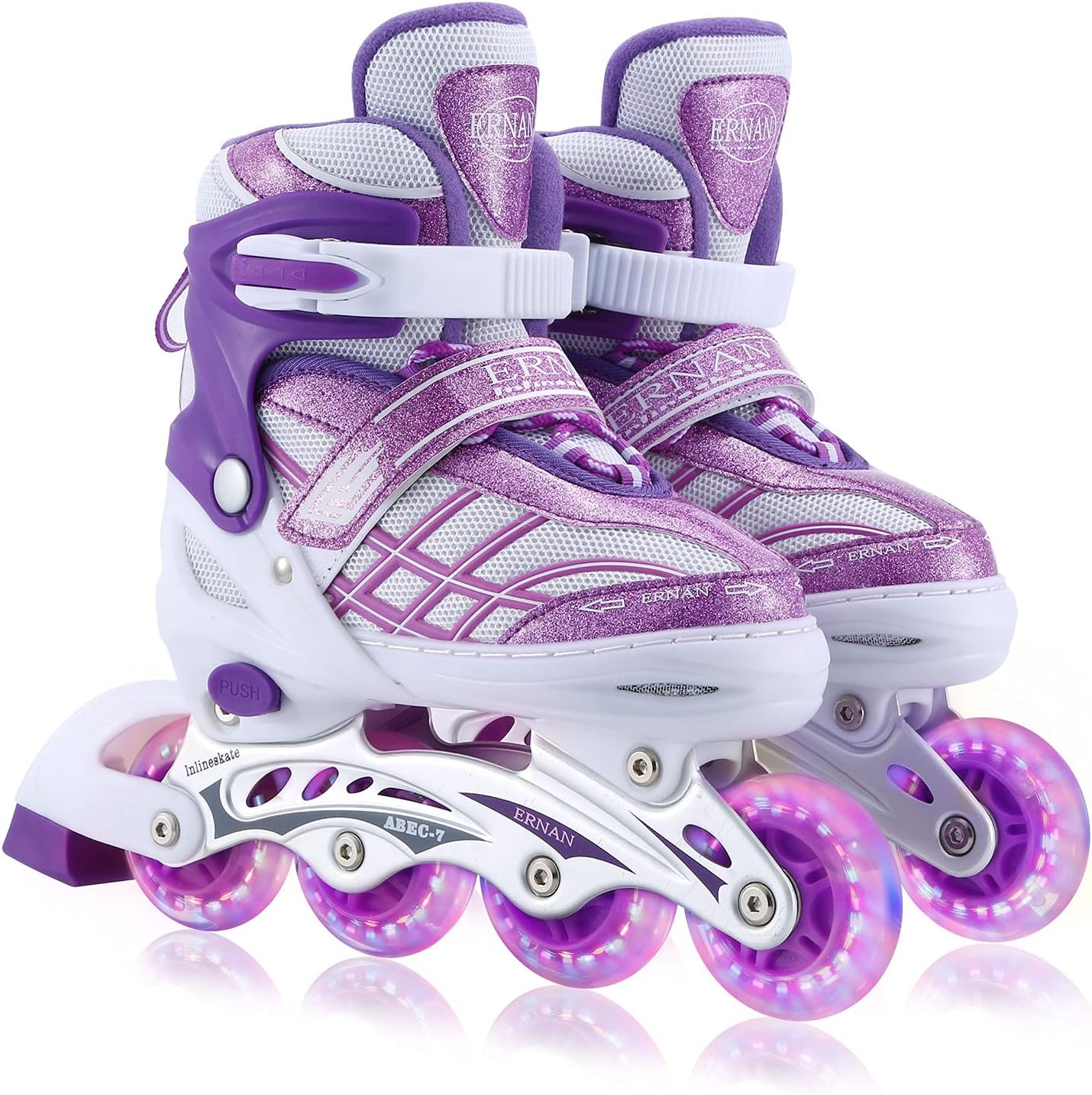 Kids Inline Skates for Girls Boys Beginners Adjustable, All 8 Wheels Illuminating