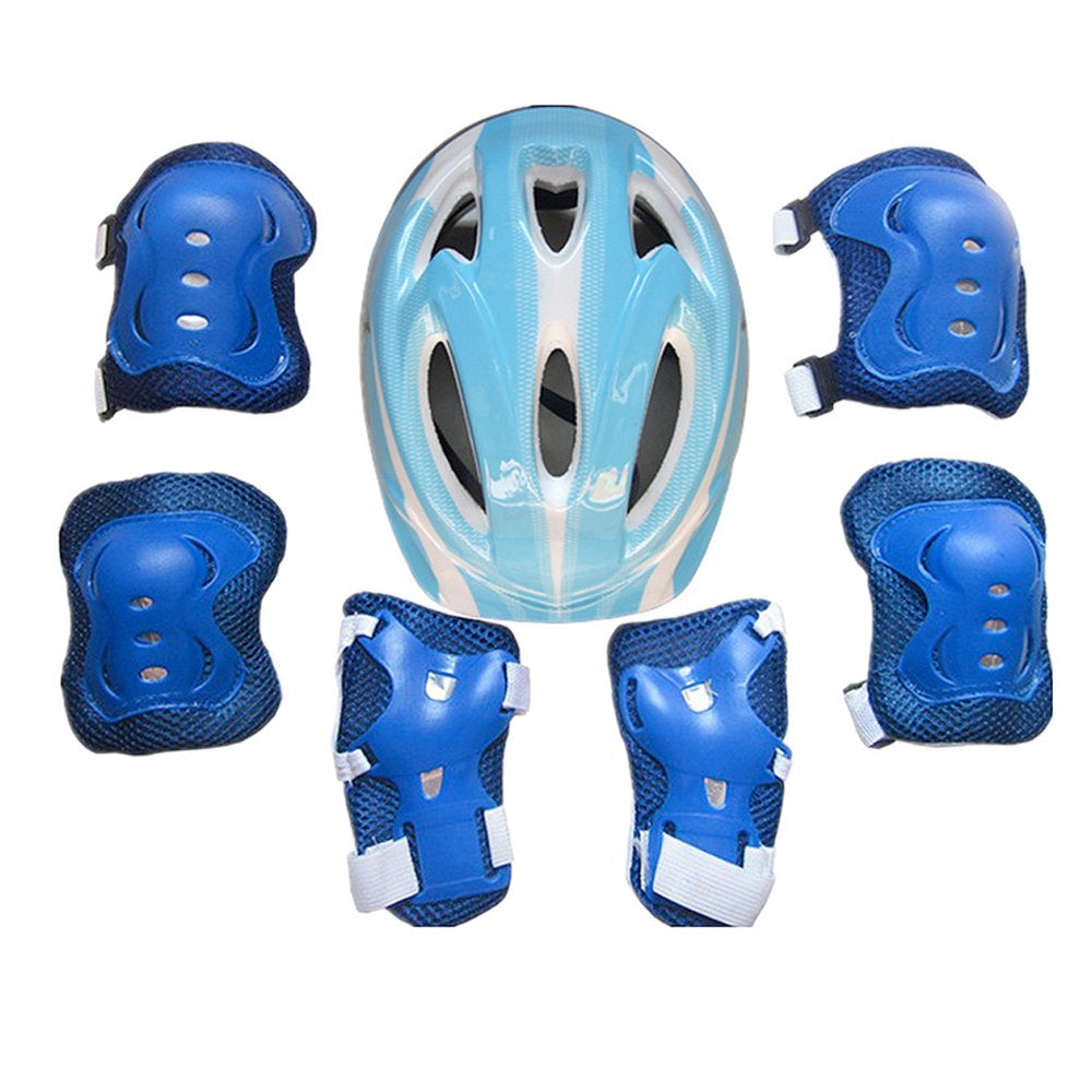 7Pcs Kids Boy Girl Safety Helmet Knee Elbow Pad Sets Children Cycling Skate Bicycle Helmet Protection Safety Guard