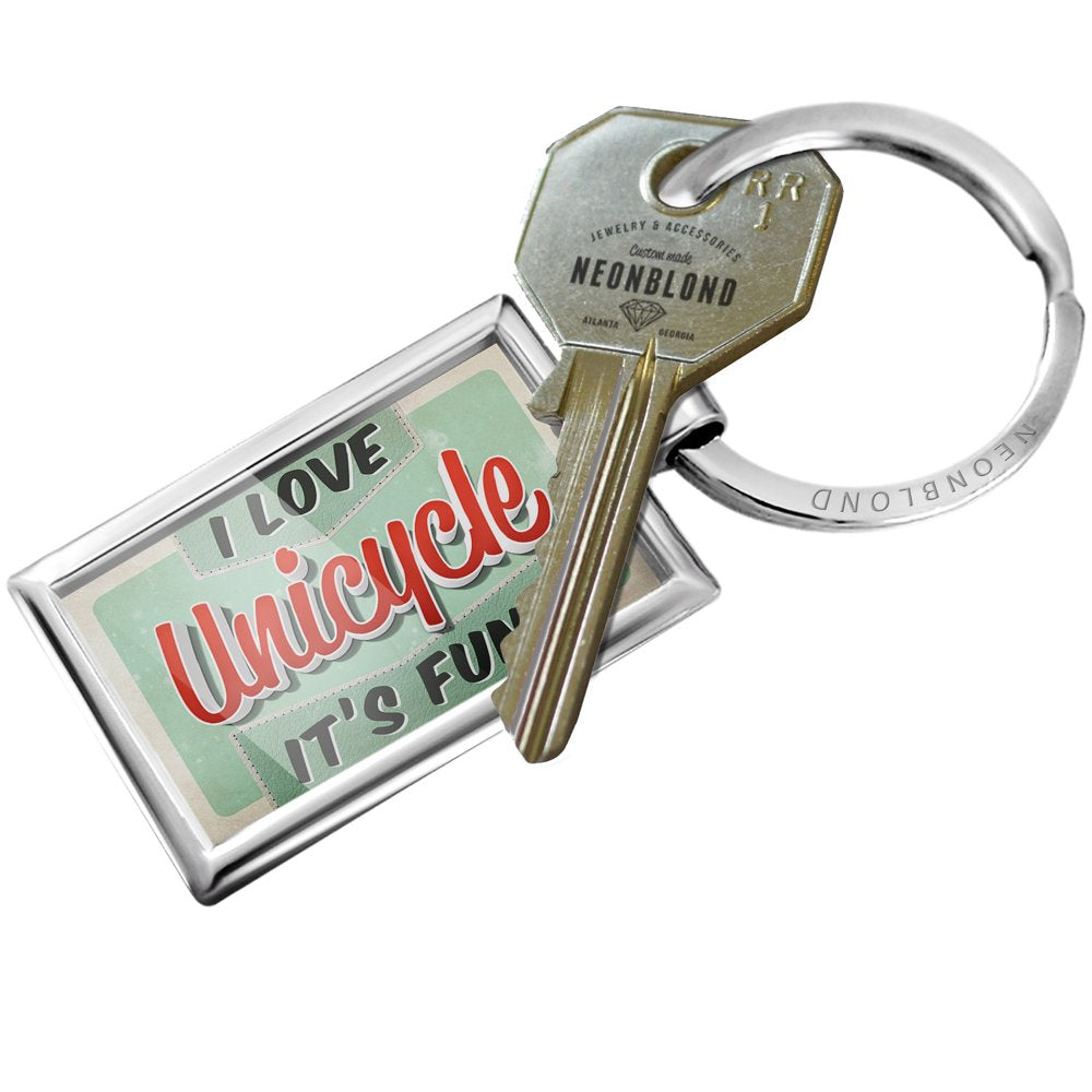 NEONBLOND Keychain I Love Unicycle, Vintage Design