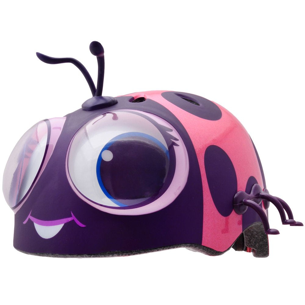Raskullz Lady Bug Googly Eyes Bike Helmet, Toddler 3+ (48-52 Cm)