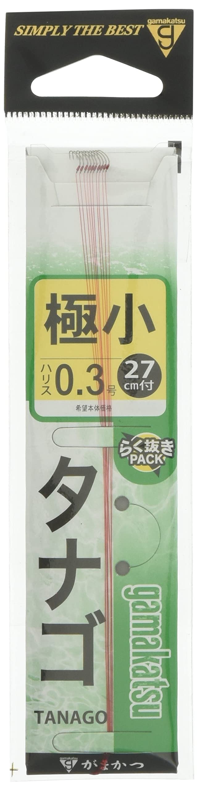 Gamakatsu TANAGO Hook GOKUSHO with #0.3 Leader 27cm 10pcs ‎11017-0-0.3-07 NEW