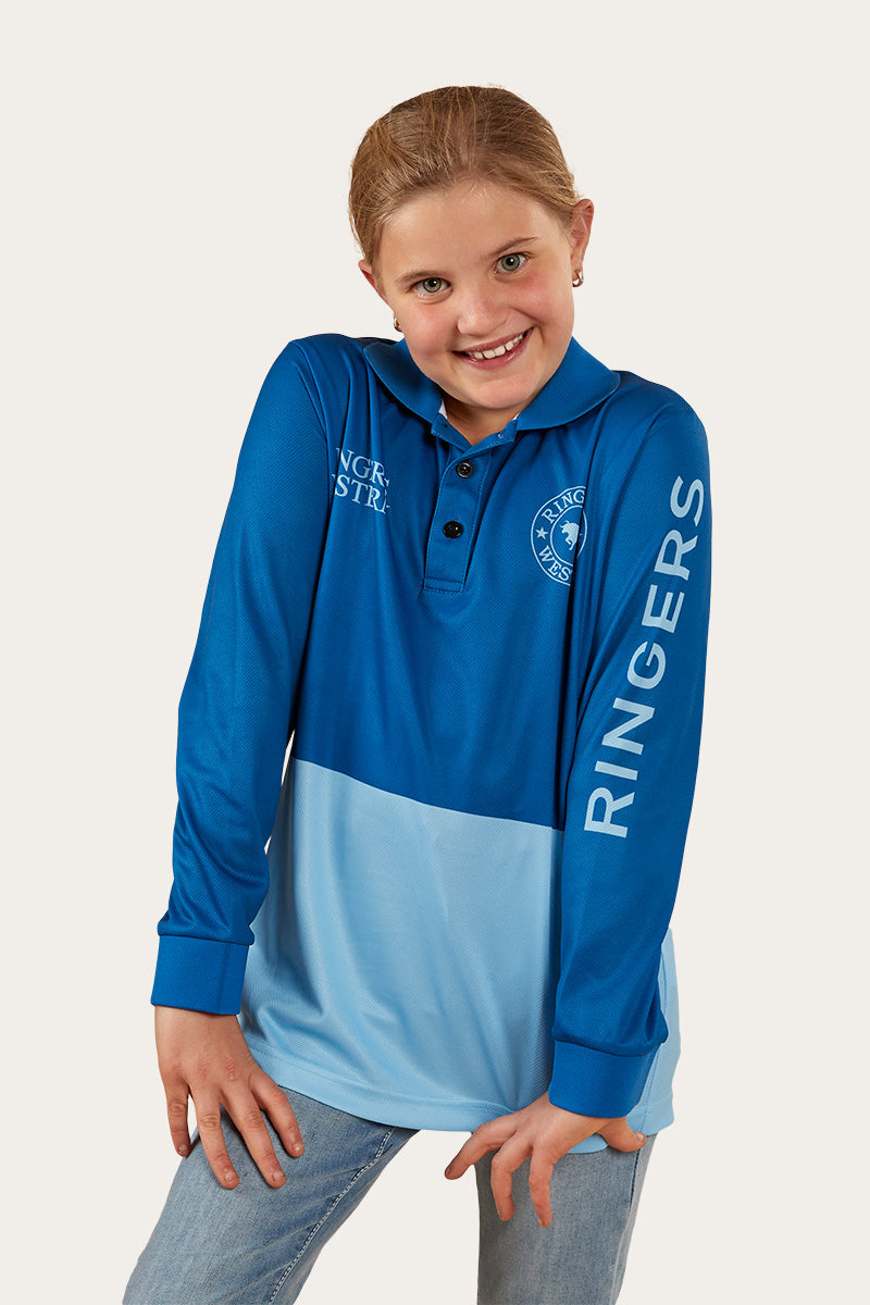 Halls Creek Kids Fishing Jersey - Snorkel Blue