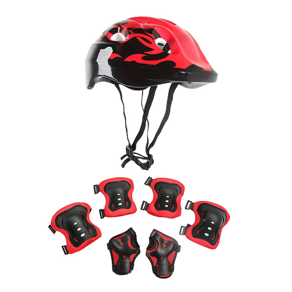 Kids Bike Helmet Adjustable, Knee Elbow Wrist Pads Set for Youth Boys Girls Ages 5-8,Protective Gear Set for Skateboard, Bike, Roller Skating, Cycling, Scooter