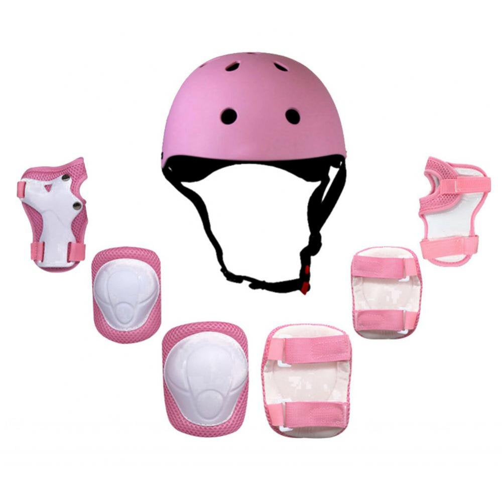 Kids Bike Helmet Set Skateboard Knee Pads - Kids Helmet Elbow Pads Wrist Guards Adjustable for 3~10Yrs Girl Boy Kids Protective Gear Set for Sport Cycling Bike Roller Skating Scooter