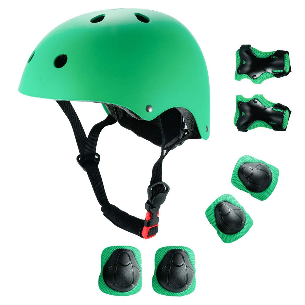 Jeefree Skateboard Helmet,Kid Skate Helmet for Boys Girls,Kids Bike Helmets 5-8 Years,Size 48-54Cm,Green