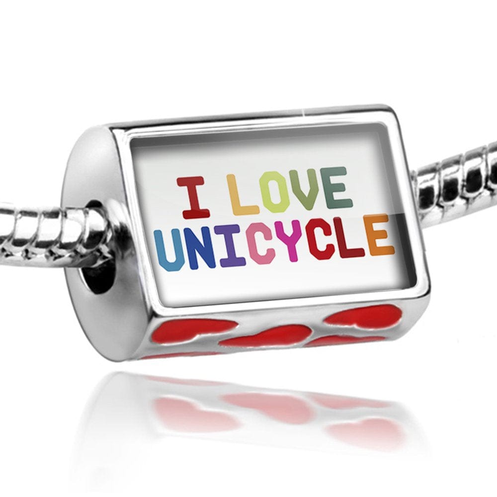 Bead I Love Unicycle,Colorful Charm Fits All European Bracelets