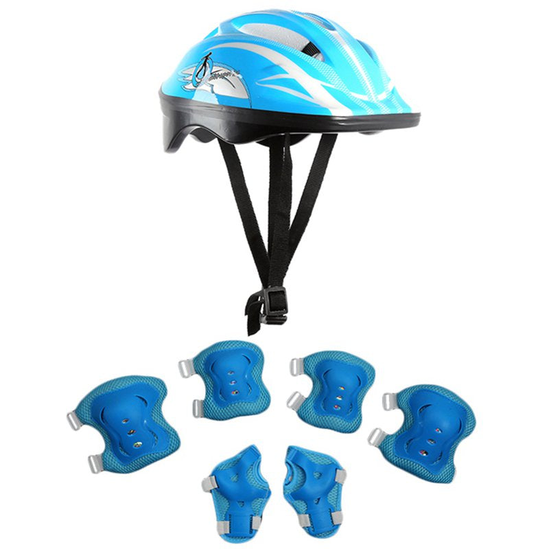 Tsondianz Kids Helmet Pad Set Elbow Knee Wrist Pads for Sports Protective Gear Set(Age 2.5-9), Adjustable Toddler Bike Helmet