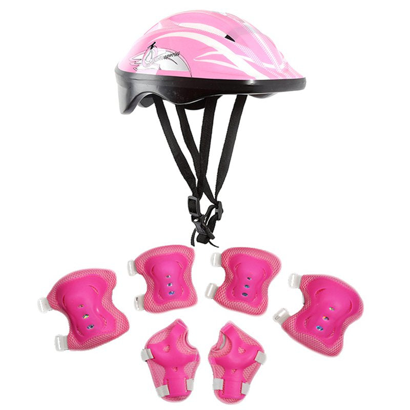 Tsondianz Kids Helmet Pad Set Elbow Knee Wrist Pads for Sports Protective Gear Set(Age 2.5-9), Adjustable Toddler Bike Helmet