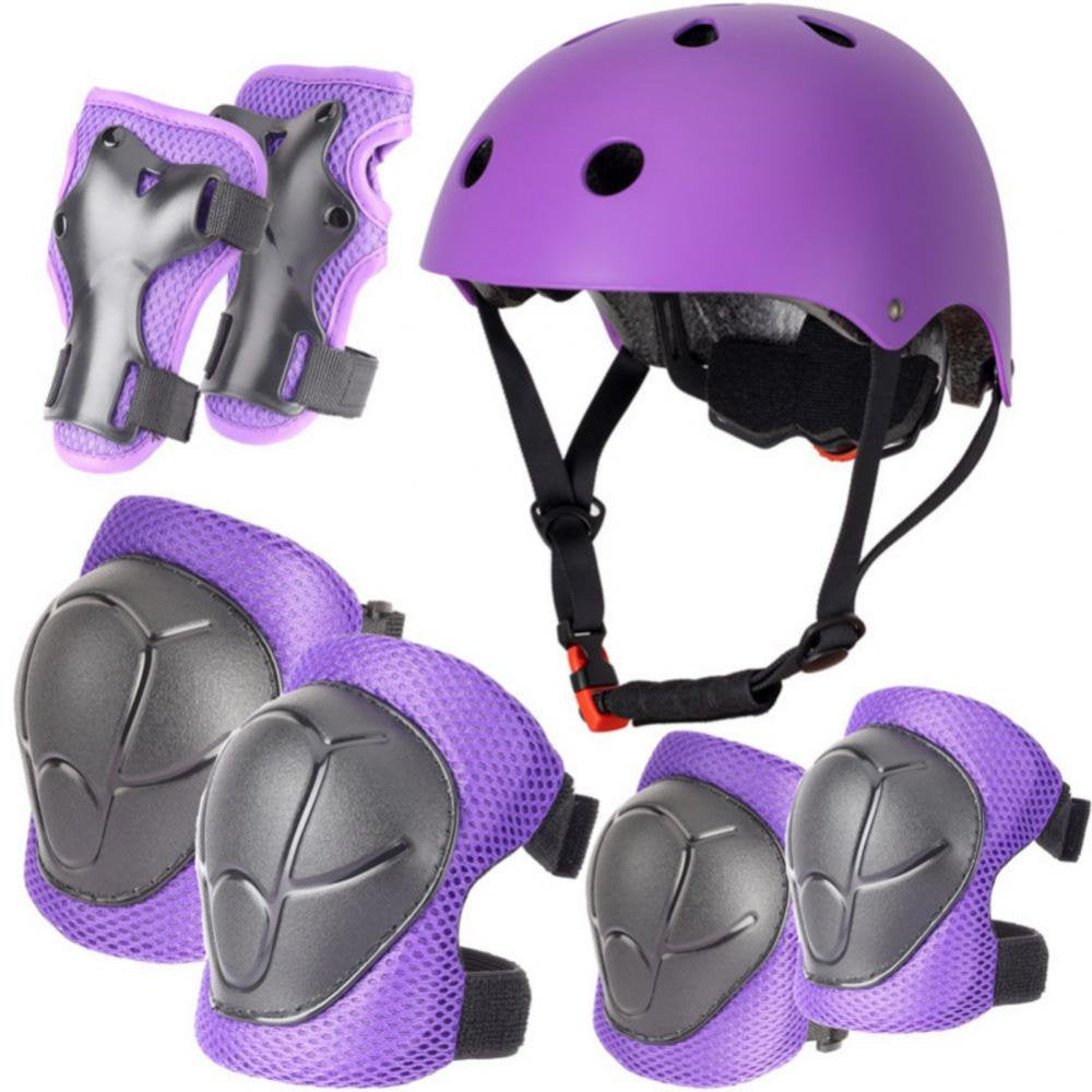 Kids Bike Helmet Set Skateboard Knee Pads - Kids Helmet Elbow Pads Wrist Guards Adjustable for 3~10Yrs Girl Boy Kids Protective Gear Set for Sport Cycling Bike Roller Skating Scooter