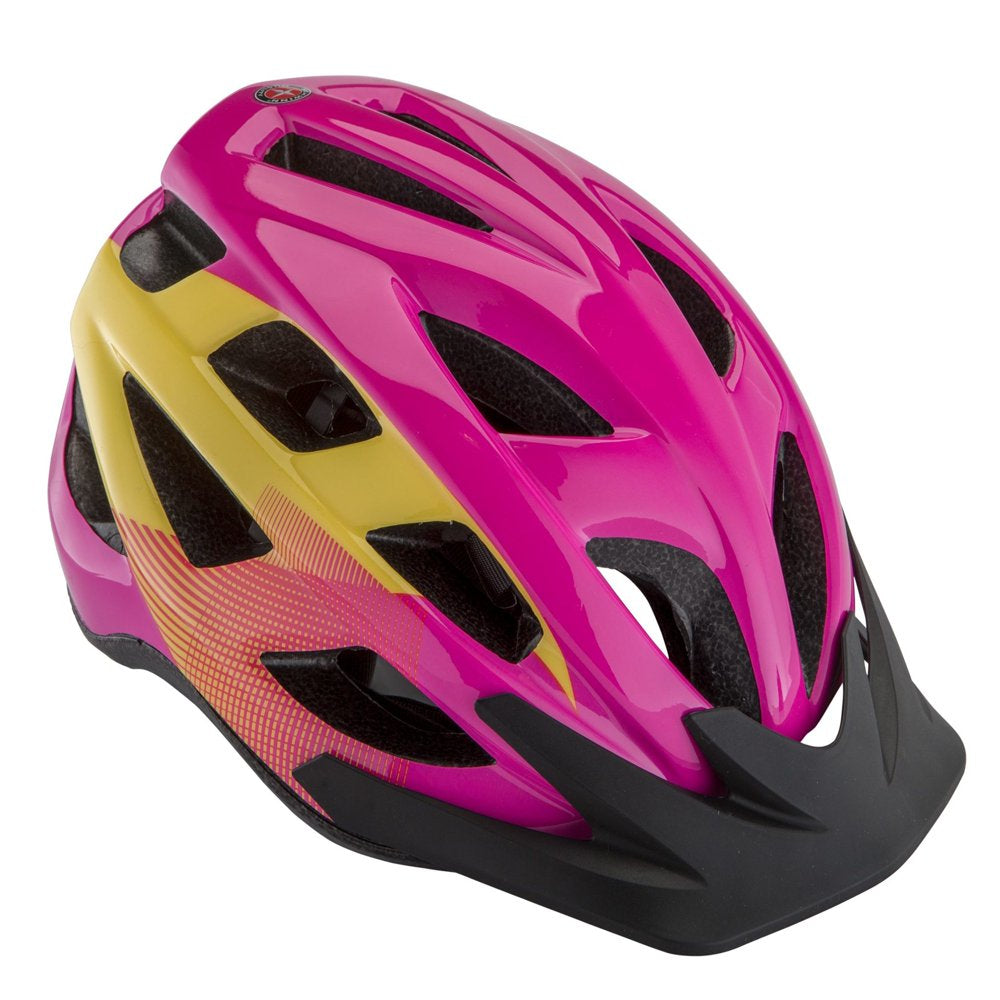 Schwinn Breeze Youth Bicycle Helmet, Ages 8 +, Pink/Magenta/Yellow
