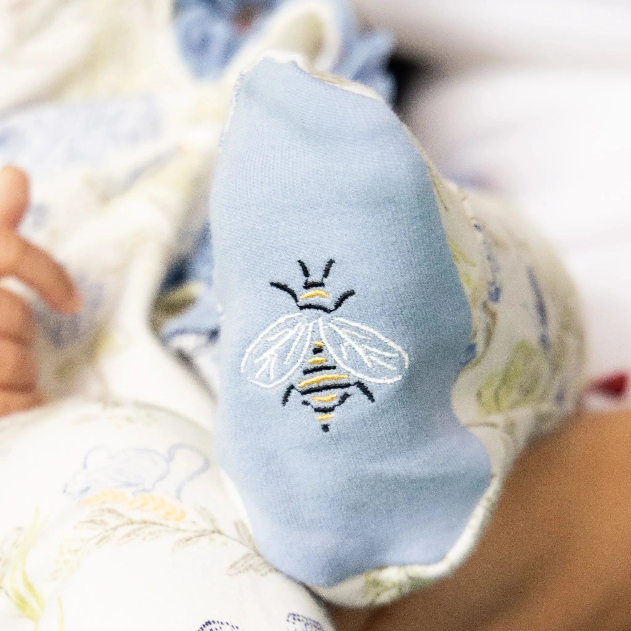 Girls Blue Blossom Ruffle Magnetic Footie