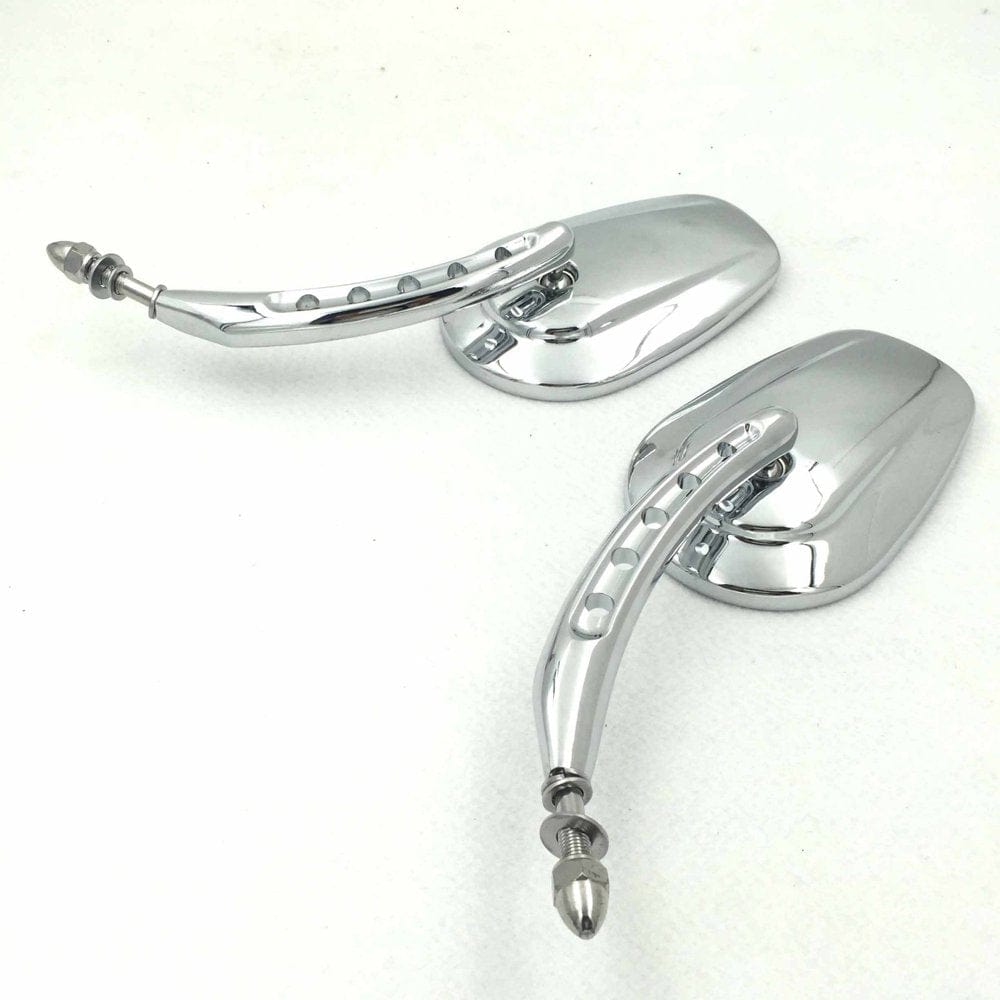 HTT-MOTOR Motorcycle Chrome Big Side Mirrors for 1984 and up Harley Davidson Dyna Street Bob Low Rider Fat Bob Wide Glide Switchback CVO Street Glide Trike Freewheeler Tri Glide Ultra