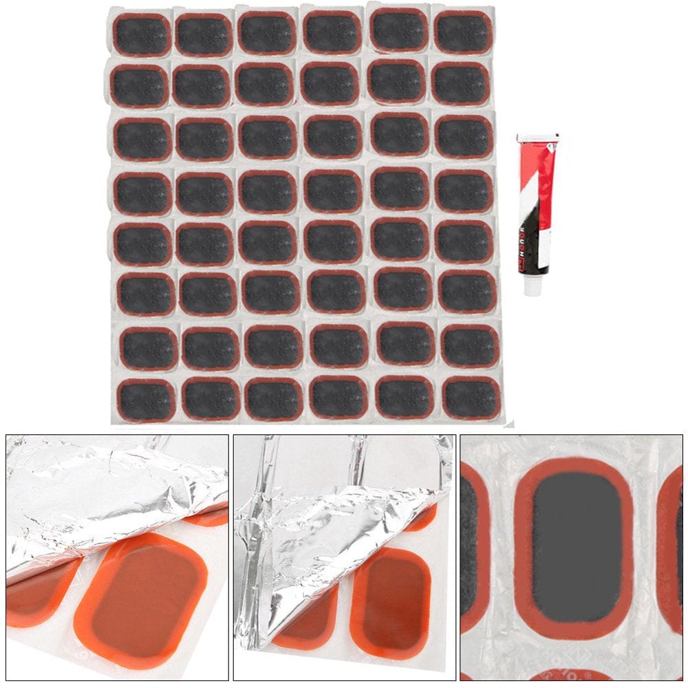 Inner Tube Tire Patch, Bike Repair Kit Accessory Bike Tire Patch Wear Resistant Motorcycle Tire Patch Wheelbarrows for Motorcycles S48 Pcs