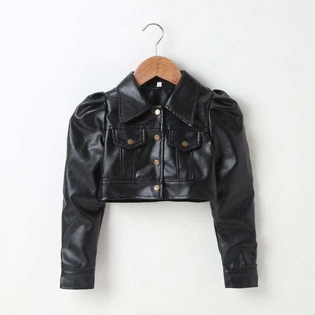 Girl's Clothing black / 5-6T Motorcycle Punk Leather