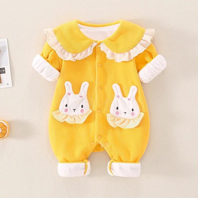 Gold / 6M Peter Pan Collar Baby Girl Romper