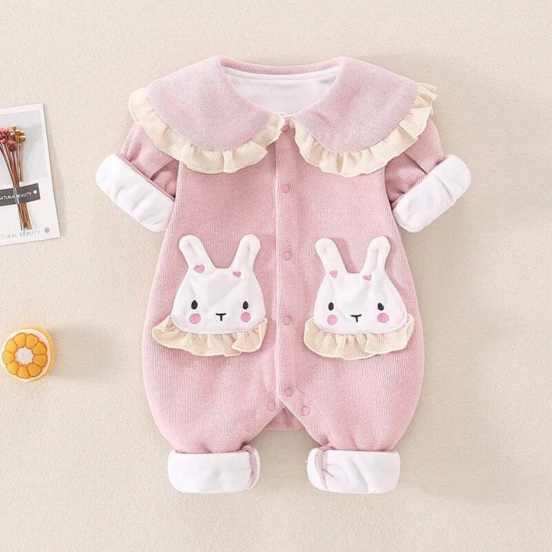 Pink / 6M Peter Pan Collar Baby Girl Romper