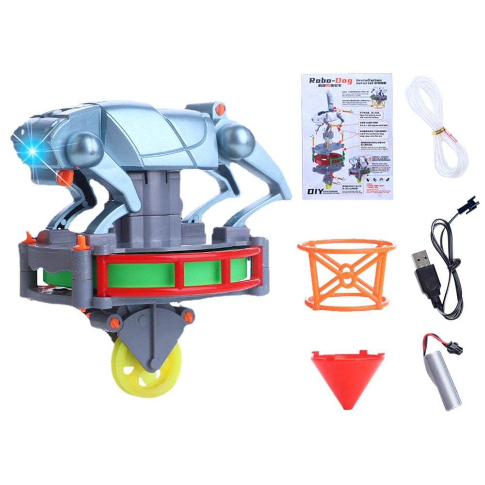 Vokewalm Single Wheelbarrow Robot Dog | Electric Unicycle Dog Walking on Tightrope | anti Gravity Unicycle Tightrope Walking Robot Desktop Balance Tumbler Gyro